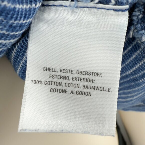 ANTHROPOLOGIE Postmark Large Indigo Blue White Striped Mock Neck Tank Top M‎ - Picture 5 of 7